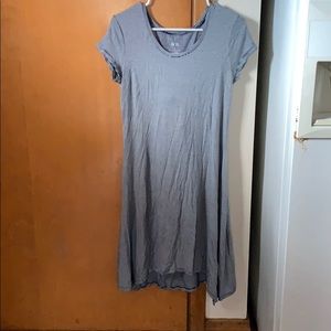 Navy and white striped dress